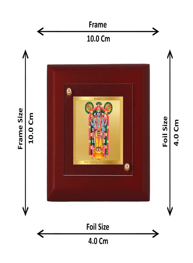 DIVINITI 24K Gold Plated Foil Guruvayurappan Ji Photo Frame For Home Decor, Table Top|MDF 1A with |Religious Photo Frame Idol For Pooja, Prayer, Gift (10 CM X 10 CM) - Image 2